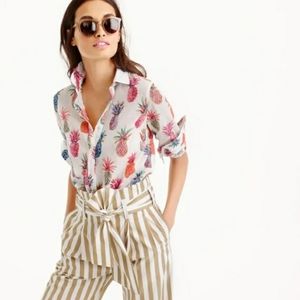 J. Crew Ratti Pineapple Popover Shirt size 2